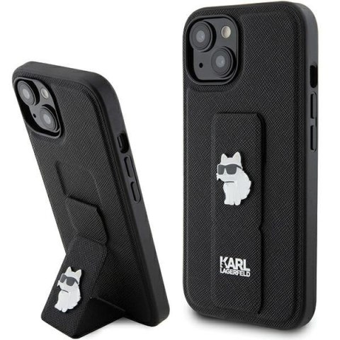 Karl Lagerfeld KLHCP15MGSACHPK iPhone 15 Plus / 14 Plus 6.7" czarny/black hardcase Gripstand Saffiano Choupette Pins