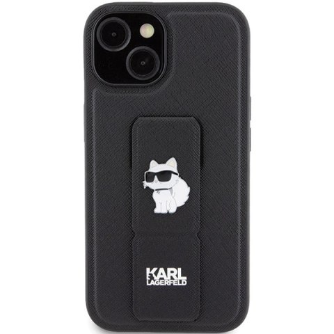 Karl Lagerfeld KLHCP15MGSACHPK iPhone 15 Plus / 14 Plus 6.7" czarny/black hardcase Gripstand Saffiano Choupette Pins