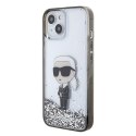 Karl Lagerfeld KLHCP15SLKKNSK iPhone 15 / 14 / 13 6.1" transparent hardcase Liquid Glitter Ikonik