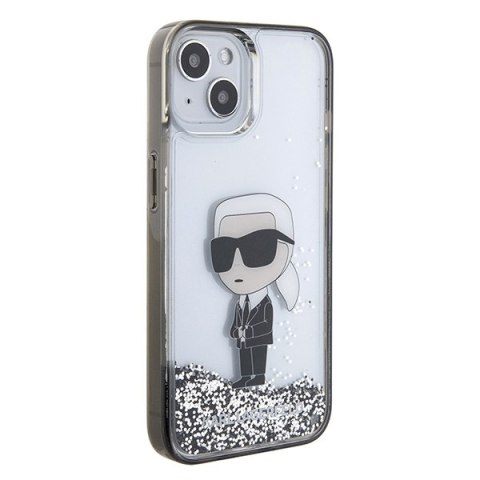 Karl Lagerfeld KLHCP15SLKKNSK iPhone 15 / 14 / 13 6.1" transparent hardcase Liquid Glitter Ikonik