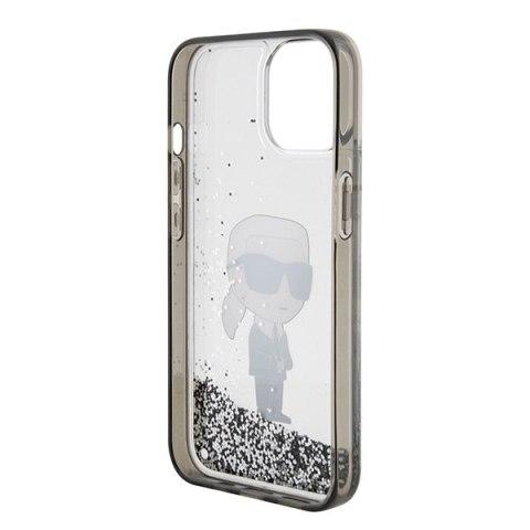 Karl Lagerfeld KLHCP15SLKKNSK iPhone 15 / 14 / 13 6.1" transparent hardcase Liquid Glitter Ikonik