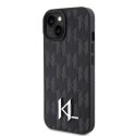 Karl Lagerfeld KLHCP15SPKLPKLK iPhone 15 / 14 / 13 6.1" czarny/black hardcase Leather Monogram Hot Stamp Metal Logo
