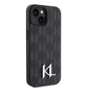 Karl Lagerfeld KLHCP15SPKLPKLK iPhone 15 / 14 / 13 6.1" czarny/black hardcase Leather Monogram Hot Stamp Metal Logo