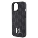 Karl Lagerfeld KLHCP15SPKLPKLK iPhone 15 / 14 / 13 6.1" czarny/black hardcase Leather Monogram Hot Stamp Metal Logo