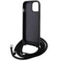 Karl Lagerfeld KLHCP15SSASKNPSK iPhone 15 / 14 / 13 6.1" hardcase czarny/black Crossbody Saffiano Monogram Metal Pin Karl & Chou