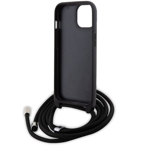 Karl Lagerfeld KLHCP15SSASKNPSK iPhone 15 / 14 / 13 6.1" hardcase czarny/black Crossbody Saffiano Monogram Metal Pin Karl & Chou