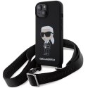 Karl Lagerfeld KLHCP15SSCBSKNK iPhone 15 / 14 / 13 6.1" hardcase czarny/black Crossbody Silicone Ikonik