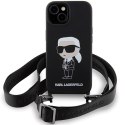 Karl Lagerfeld KLHCP15SSCBSKNK iPhone 15 / 14 / 13 6.1" hardcase czarny/black Crossbody Silicone Ikonik