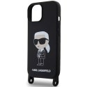 Karl Lagerfeld KLHCP15SSCBSKNK iPhone 15 / 14 / 13 6.1" hardcase czarny/black Crossbody Silicone Ikonik