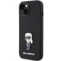 Karl Lagerfeld KLHCP15SSMHKNPK iPhone 15 / 14 / 13 6.1" czarny/black Silicone Ikonik Metal Pin