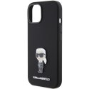 Karl Lagerfeld KLHCP15SSMHKNPK iPhone 15 / 14 / 13 6.1" czarny/black Silicone Ikonik Metal Pin