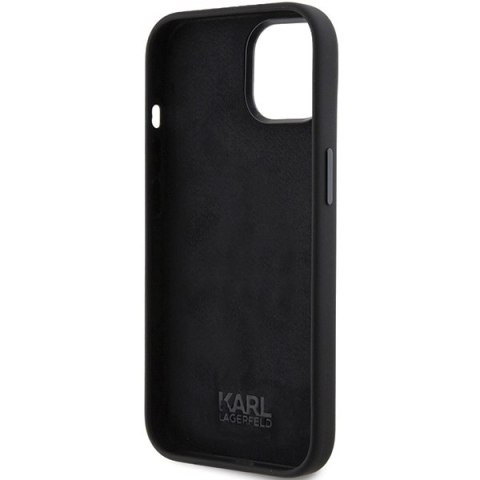 Karl Lagerfeld KLHCP15SSMHKNPK iPhone 15 / 14 / 13 6.1" czarny/black Silicone Ikonik Metal Pin
