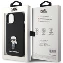 Karl Lagerfeld KLHCP15SSMHKNPK iPhone 15 / 14 / 13 6.1" czarny/black Silicone Ikonik Metal Pin