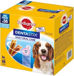 PEDIGREE DentaStix Medium - przysmak dentystyczny dla psów średnich ras - 56 sztuk (8 x180g)