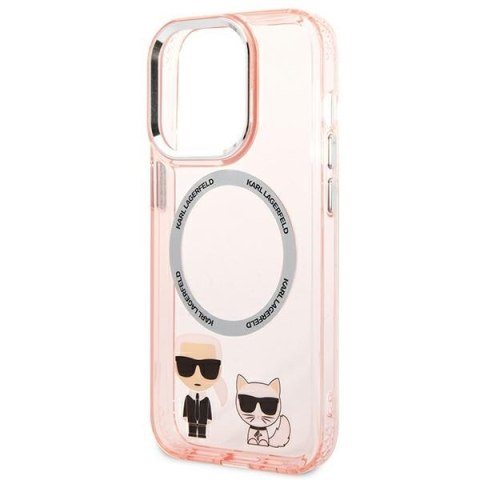 Karl Lagerfeld KLHMP14XHKCP iPhone 14Pro Max 6,7" hardcase różowy/pink Karl & Choupette Aluminium Magsafe