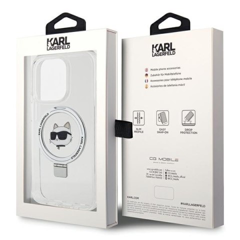 Karl Lagerfeld KLHMP15XHMRSCHH iPhone 15 Pro Max 6.7" biały/white hardcase Ring Stand Choupette Head MagSafe