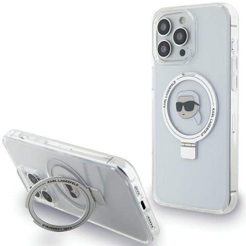 Karl Lagerfeld KLHMP15XHMRSKHH iPhone 15 Pro Max 6.7" biały/white hardcase Ring Stand Karl Head MagSafe