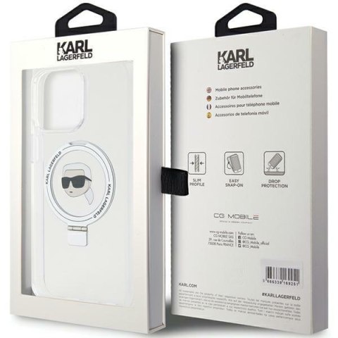 Karl Lagerfeld KLHMP15XHMRSKHH iPhone 15 Pro Max 6.7" biały/white hardcase Ring Stand Karl Head MagSafe