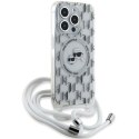 Karl Lagerfeld KLHMP15LHCKCKLCT iPhone15 Pro 6.1" transparent hardcase IML Crossbody Monogram Karl & Choupette Head MagSafe