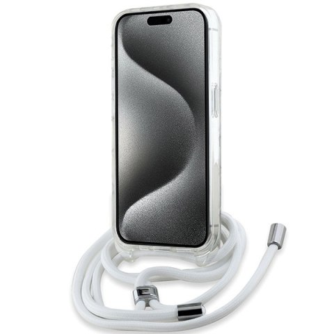 Karl Lagerfeld KLHMP15LHCKCKLCT iPhone15 Pro 6.1" transparent hardcase IML Crossbody Monogram Karl & Choupette Head MagSafe