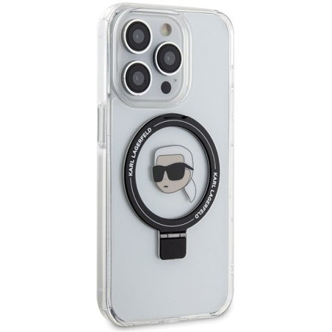 Karl Lagerfeld KLHMP15LHMRSKHH iPhone 15 Pro 6.1" biały/white hardcase Ring Stand Karl Head MagSafe