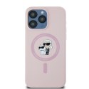 Karl Lagerfeld KLHMP15LSCMKCRHP iPhone 15 Pro 6.1" różowy/pink hardcase Silicone Karl & Choupette MagSafe