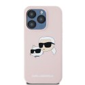 Karl Lagerfeld KLHMP15LSKCHPPLP iPhone 15 Pro 6.1" różowy/pink hardcase Silicone Karl & Choupette MagSafe