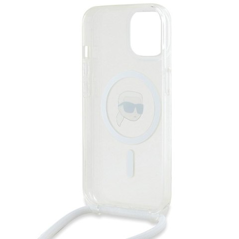 Karl Lagerfeld KLHMP15SHCKHNT iPhone 15 / 14 / 13 6.1" hardcase transparent Crossbody IML Karl Head Magsafe