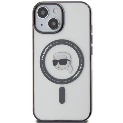 Karl Lagerfeld KLHMP15SHKHNOTK iPhone 15 / 14 / 13 6.1" transparent hardcase IML Karl`s Head MagSafe