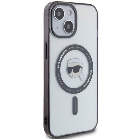 Karl Lagerfeld KLHMP15SHKHNOTK iPhone 15 / 14 / 13 6.1" transparent hardcase IML Karl`s Head MagSafe