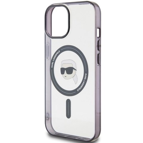 Karl Lagerfeld KLHMP15SHKHNOTK iPhone 15 / 14 / 13 6.1" transparent hardcase IML Karl`s Head MagSafe
