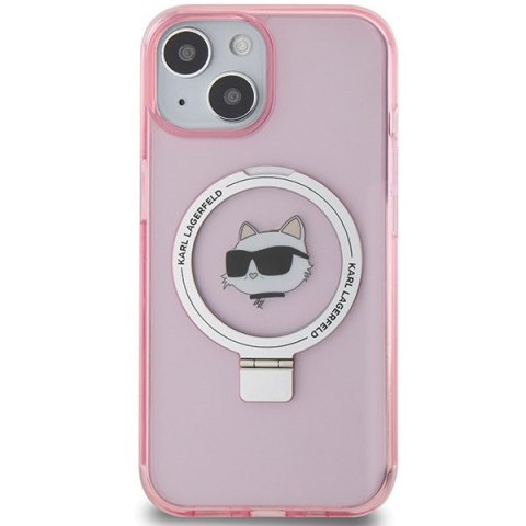 Karl Lagerfeld KLHMP15SHMRSCHP iPhone 15 / 14 / 13 6.1" różowy/pink hardcase Ring Stand Choupette Head MagSafe