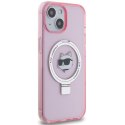 Karl Lagerfeld KLHMP15SHMRSCHP iPhone 15 / 14 / 13 6.1" różowy/pink hardcase Ring Stand Choupette Head MagSafe