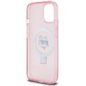 Karl Lagerfeld KLHMP15SHMRSCHP iPhone 15 / 14 / 13 6.1" różowy/pink hardcase Ring Stand Choupette Head MagSafe