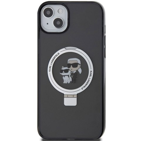 Karl Lagerfeld KLHMP15SHMRSKCK iPhone 15 / 14 / 13 6.1" czarny/black hardcase Ring Stand Karl&Choupettte MagSafe