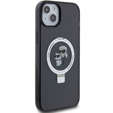 Karl Lagerfeld KLHMP15SHMRSKCK iPhone 15 / 14 / 13 6.1" czarny/black hardcase Ring Stand Karl&Choupettte MagSafe