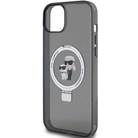 Karl Lagerfeld KLHMP15SHMRSKCK iPhone 15 / 14 / 13 6.1" czarny/black hardcase Ring Stand Karl&Choupettte MagSafe