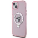 Karl Lagerfeld KLHMP15SHMRSKCP iPhone 15 / 14 / 13 6.1" różowy/pink hardcase Ring Stand Karl&Choupettte MagSafe