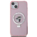 Karl Lagerfeld KLHMP15SHMRSKCP iPhone 15 / 14 / 13 6.1" różowy/pink hardcase Ring Stand Karl&Choupettte MagSafe
