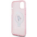 Karl Lagerfeld KLHMP15SHMRSKCP iPhone 15 / 14 / 13 6.1" różowy/pink hardcase Ring Stand Karl&Choupettte MagSafe