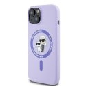 Karl Lagerfeld KLHMP15SSCMKCRHU iPhone 15 6.1" fioletowy/purple hardcase Silicone Karl&Choupette Heads Ring MagSafe