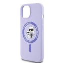 Karl Lagerfeld KLHMP15SSCMKCRHU iPhone 15 6.1" fioletowy/purple hardcase Silicone Karl&Choupette Heads Ring MagSafe