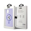 Karl Lagerfeld KLHMP15SSCMKCRHU iPhone 15 6.1" fioletowy/purple hardcase Silicone Karl&Choupette Heads Ring MagSafe