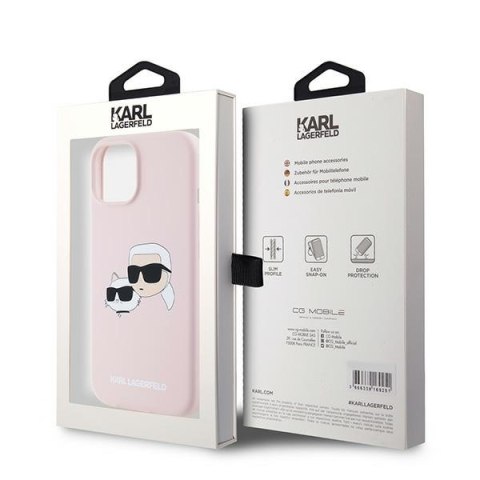 Karl Lagerfeld KLHMP15SSKCHPPLP iPhone 15 / 14 / 13 6.1" różowy/pink hardcase Silicone Karl & Choupette MagSafe