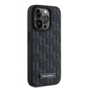 Karl Lagerfeld KLHMP15XPKHPORPK iPhone 15 Pro Max 6.7" hardcase czarny/black Leather Monogram Metal Logo MagSafe