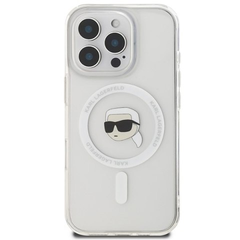 Karl Lagerfeld KLHMP16XHLSKIH iPhone16 Pro Max 6.9" biały/white hardcase IML Metal Karl Head MagSafe