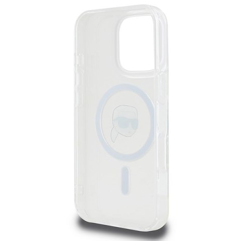 Karl Lagerfeld KLHMP16XHLSKIH iPhone16 Pro Max 6.9" biały/white hardcase IML Metal Karl Head MagSafe