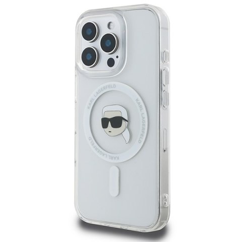 Karl Lagerfeld KLHMP16LHLSKIH iPhone Pro 6.3" biały/white hardcase IML Metal Karl Head MagSafe