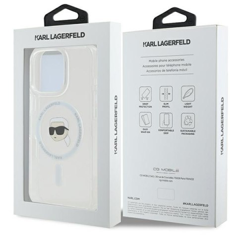 Karl Lagerfeld KLHMP16LHLSKIH iPhone Pro 6.3" biały/white hardcase IML Metal Karl Head MagSafe