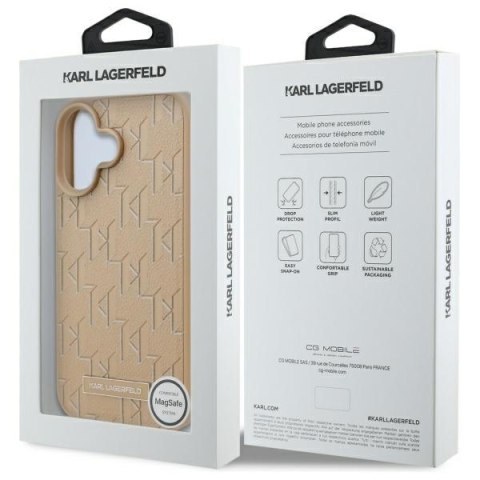 Karl Lagerfeld KLHMP16SPKHPORPE iPhone16 6.1" beżowy/beige hardcase Hot Stamp Magsafe
